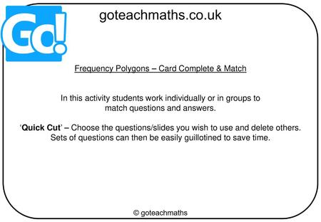 Frequency Polygons – Card Complete & Match