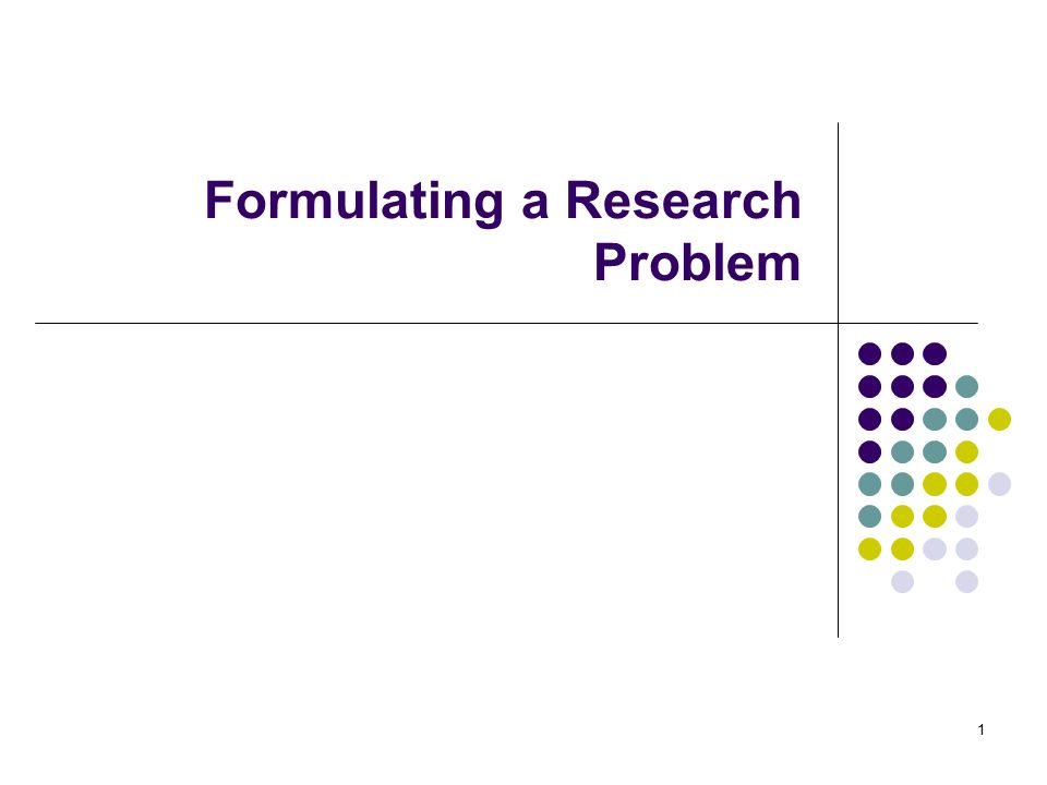 importance of formulating a research problem