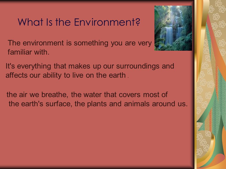 What online is environment
