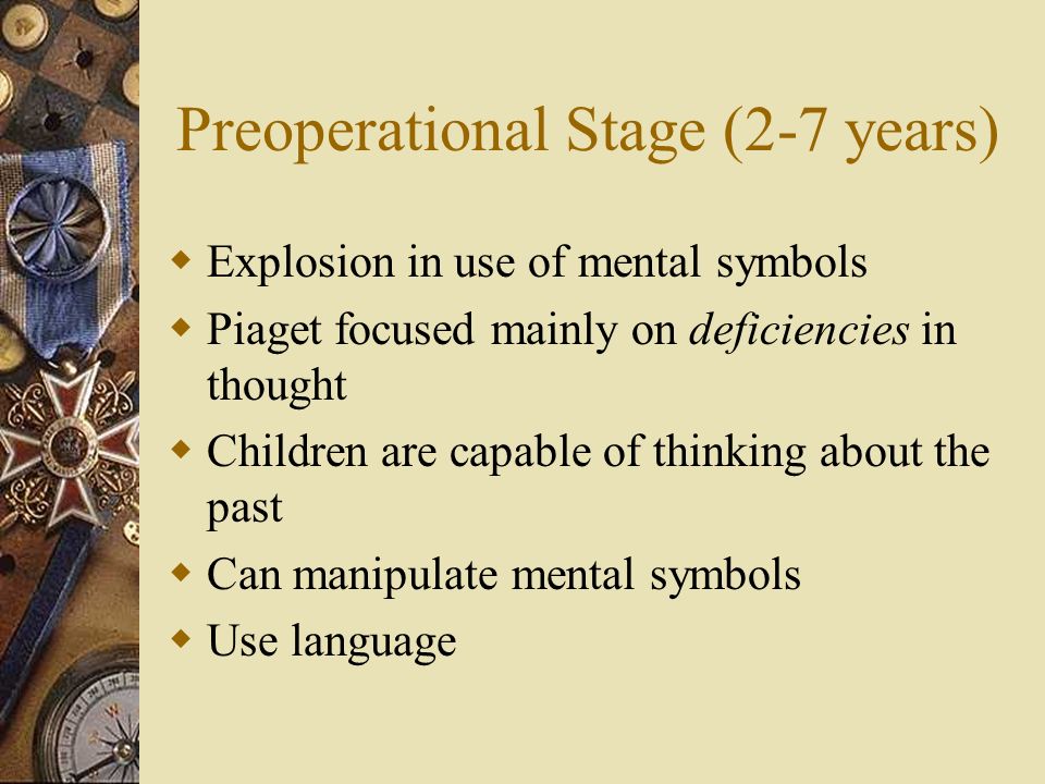 Preoperational thought online