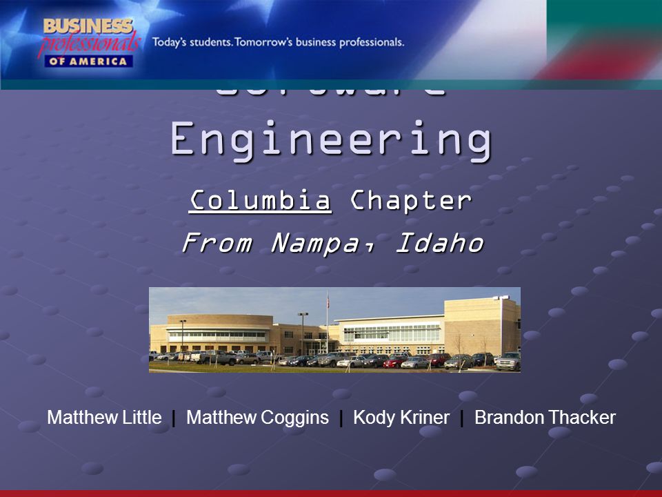 Software Engineering Columbia Chapter From Nampa, Idaho Matthew ...