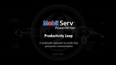 Productivity Loop PowerWriter A systematic approach to world-class