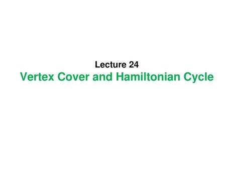 Vertex Cover Dominating Set Clique Independent Set Ppt Video Online Download