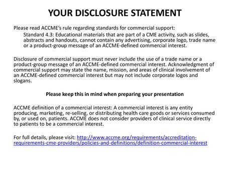 YOUR DISCLOSURE STATEMENT - ppt download