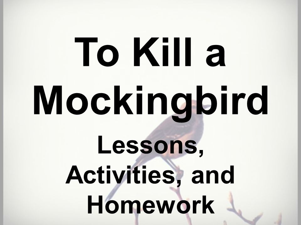 To Kill a Mockingbird Lessons, Activities, and Homework. - ppt download