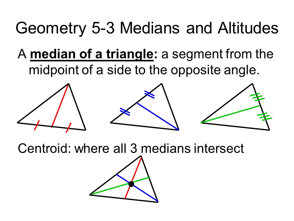 Medians Picture: Both sides are congruent Median vertex to midpoint. - ppt  download