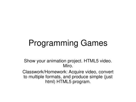 Chapter 15 HTML 5 Video and Audio Intro to HTML ppt download
