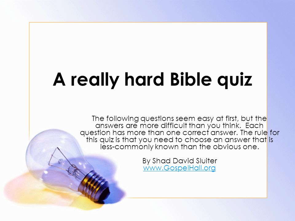 A Really Hard Bible Quiz Ppt Video Online Download