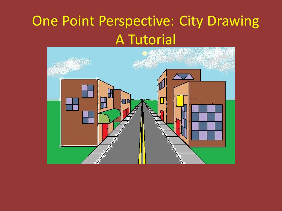 how to draw buildings in 1 point perspective