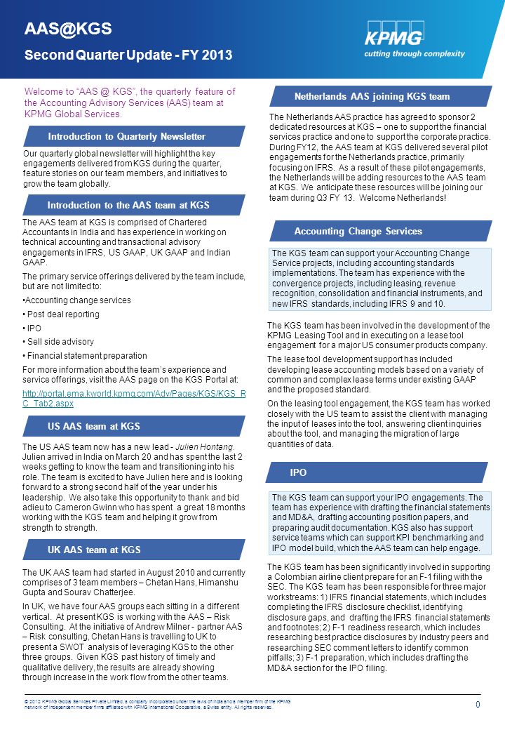 12 Kpmg Global Services Private Limited A Company Incorporated Under The Laws Of India And A Member Firm Of The Kpmg Network Of Independent Member Ppt Download