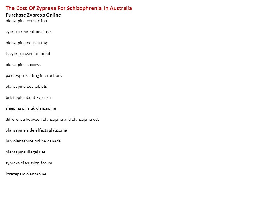 Zyprexa Cost Australia