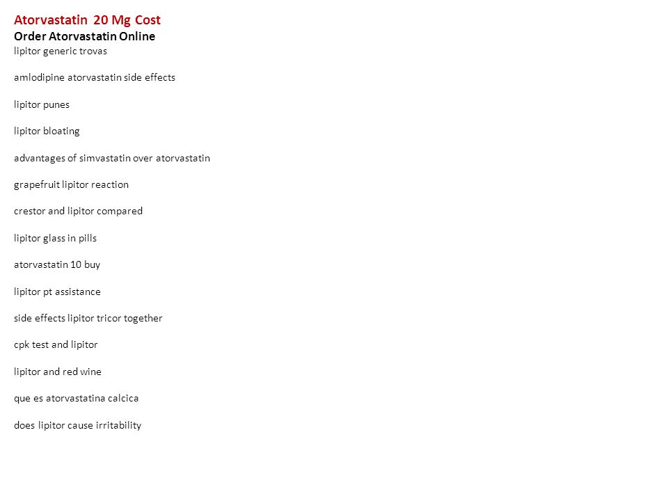 cost for lipitor 20 mg