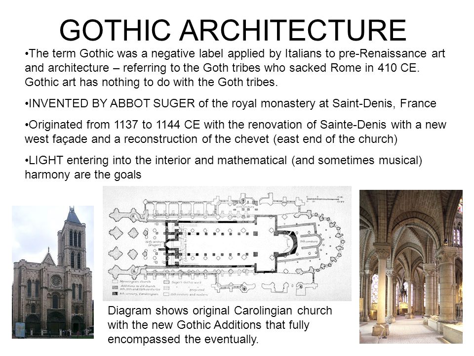 GOTHIC ARCHITECTURE The term Gothic was a negative label applied by  Italians to pre-Renaissance art and architecture – referring to the Goth  tribes who. - ppt video online download
