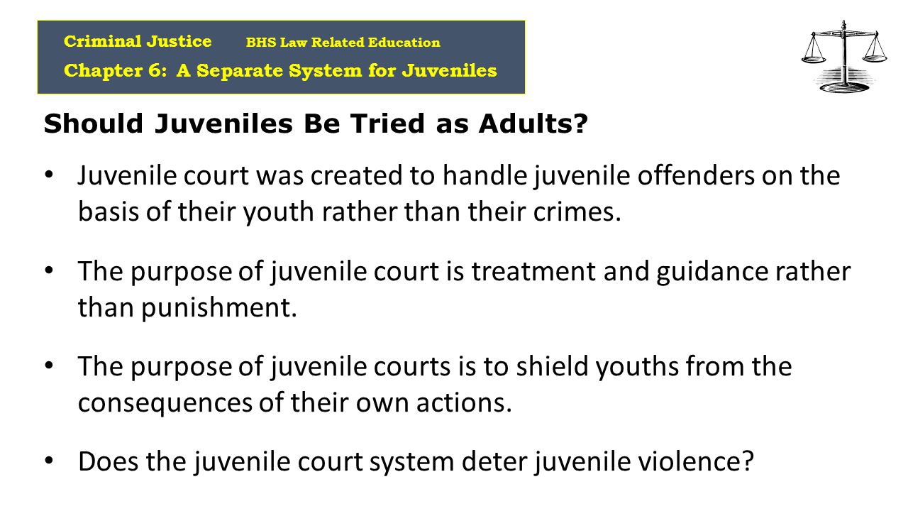 should juvenile offenders be tried and punished as adults