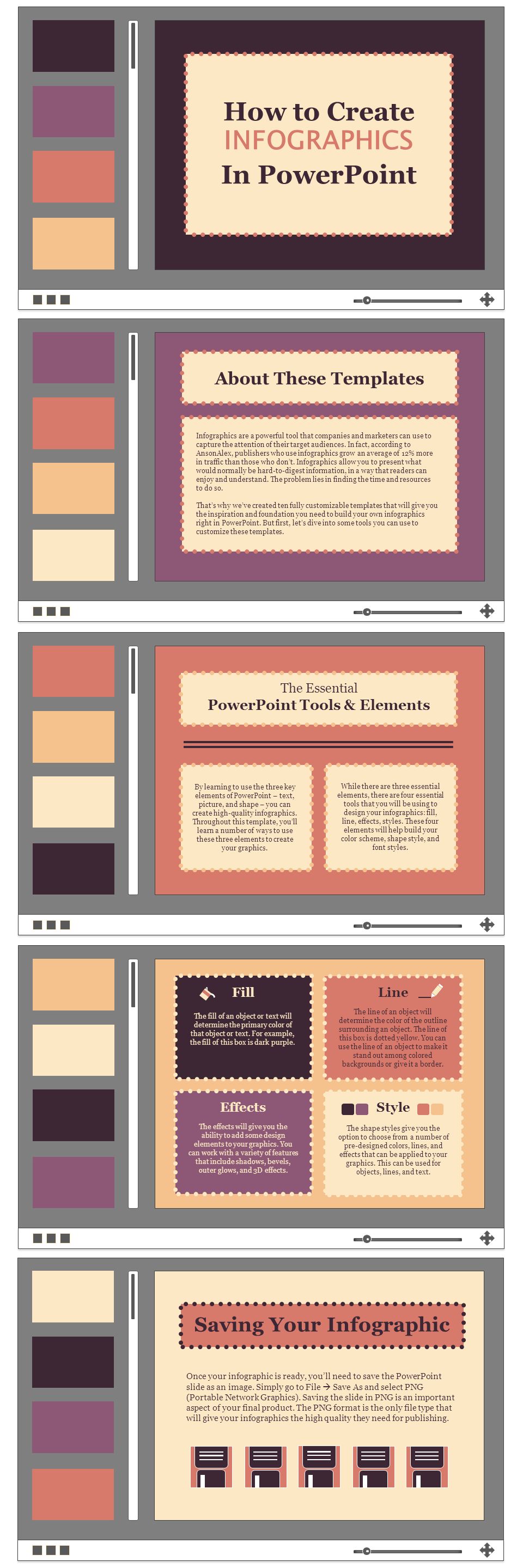 By learning to use the three key elements of PowerPoint – text