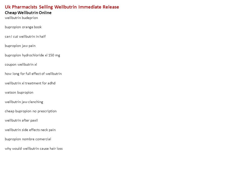 Wellbutrin online cheap