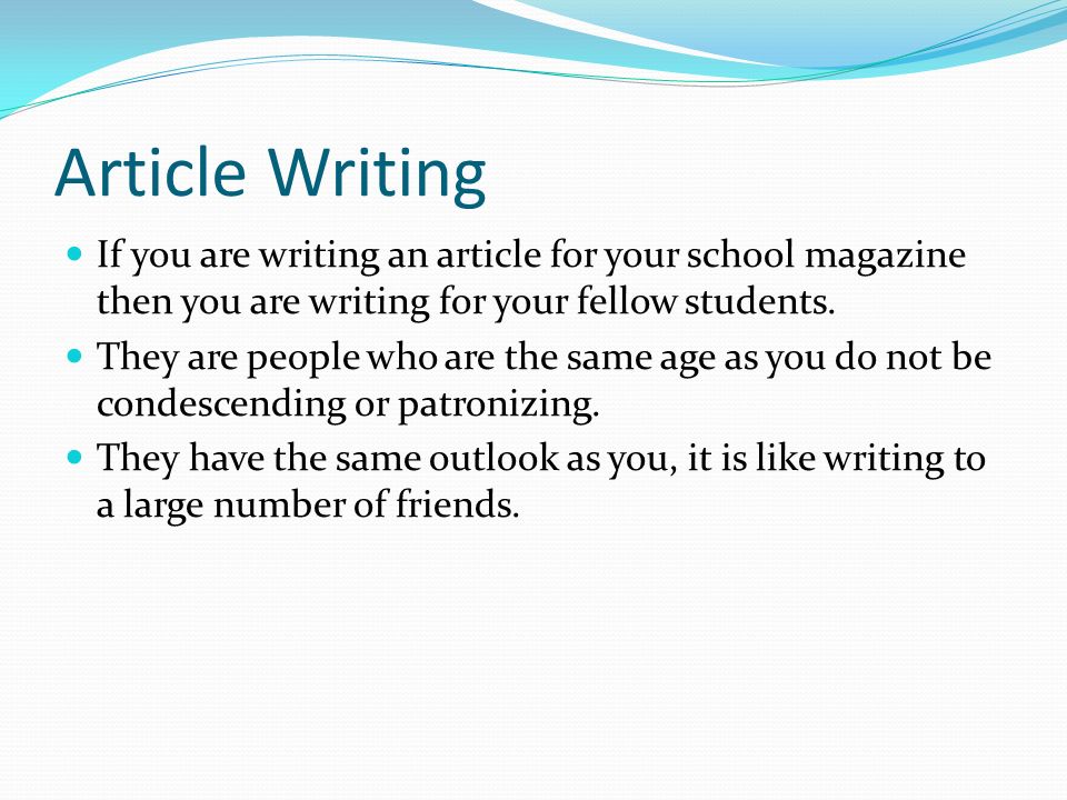 1  understanding the purpose of your article