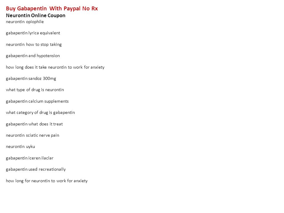 Buy Neurontin Online