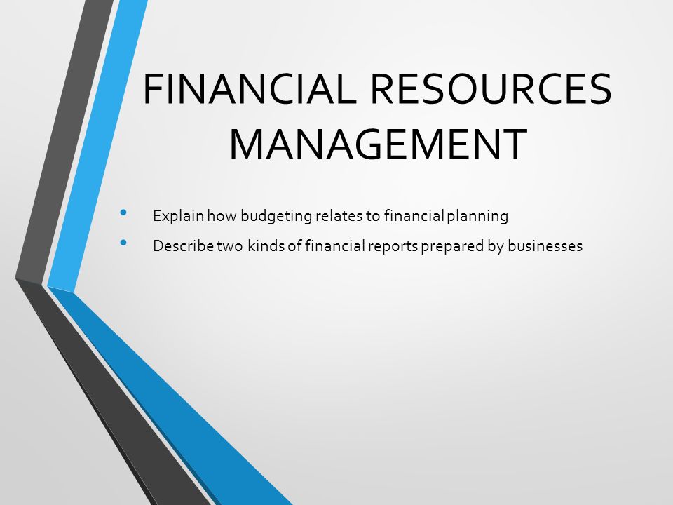 Financial resources 2024