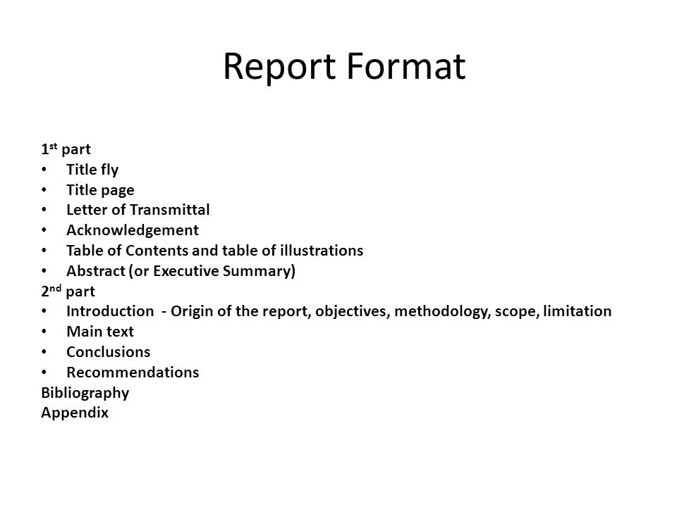report title page format