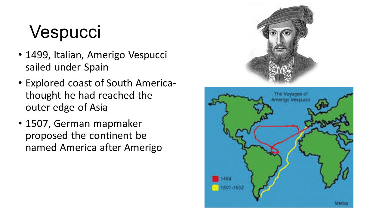 Vespucci 1499, Italian, Amerigo Vespucci sailed under Spain - ppt video online download