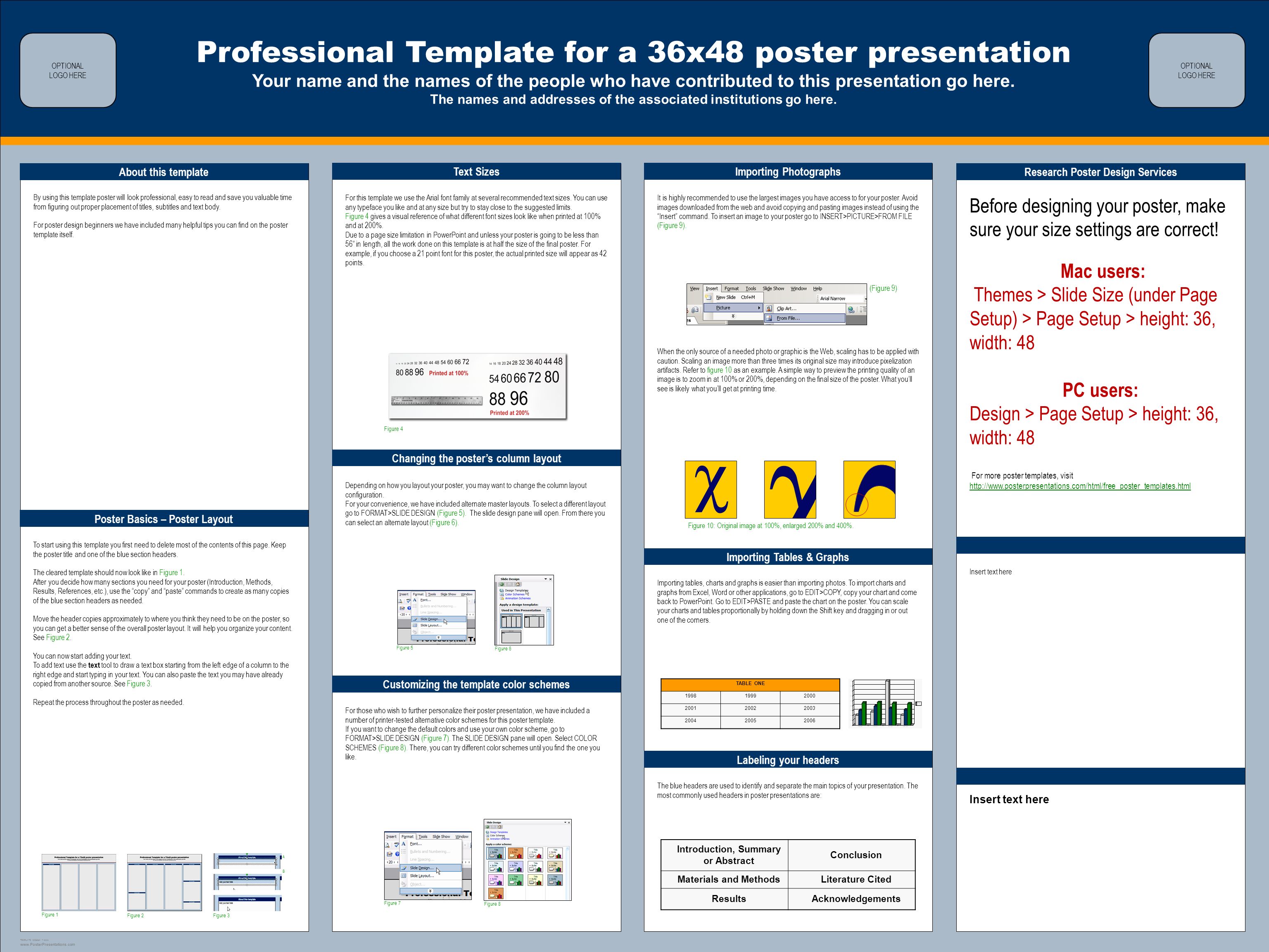 Template Design C Professional Template For A 36x48 Poster Presentation Your Name And The Names Of The People Who Have Ppt Download