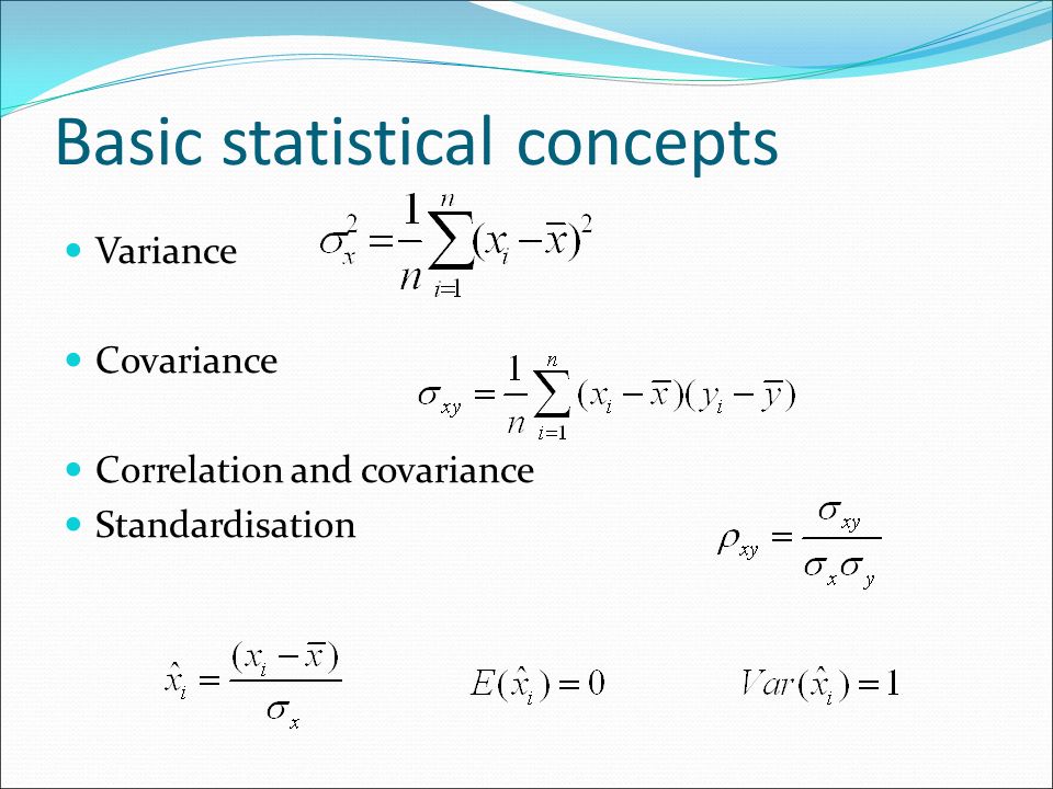 Covariance variance