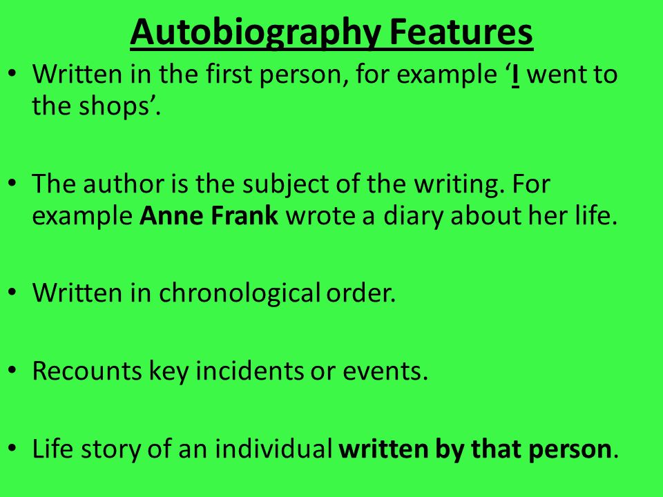 Image result for autobiography features