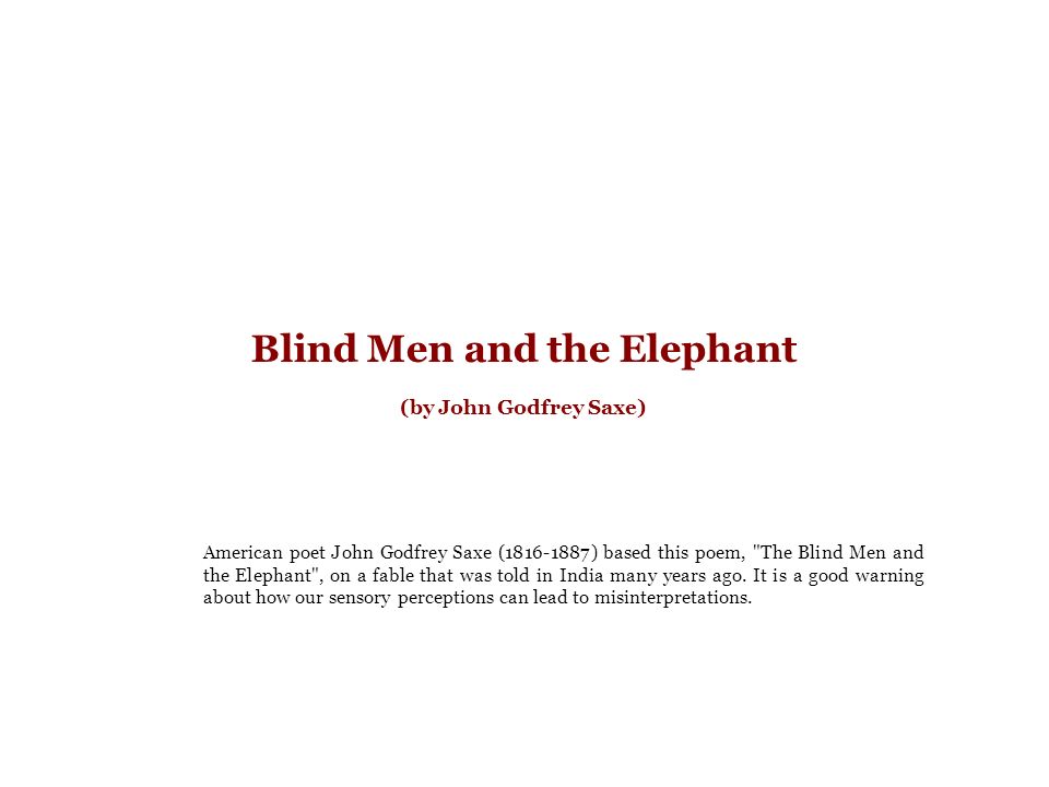 the elephant poem by john godfrey saxe