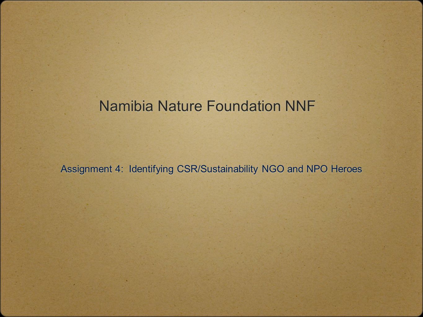 Namibia Nature Foundation Assignment 4: Identifying CSR/Sustainability NGO and NPO Heroes. - ppt download