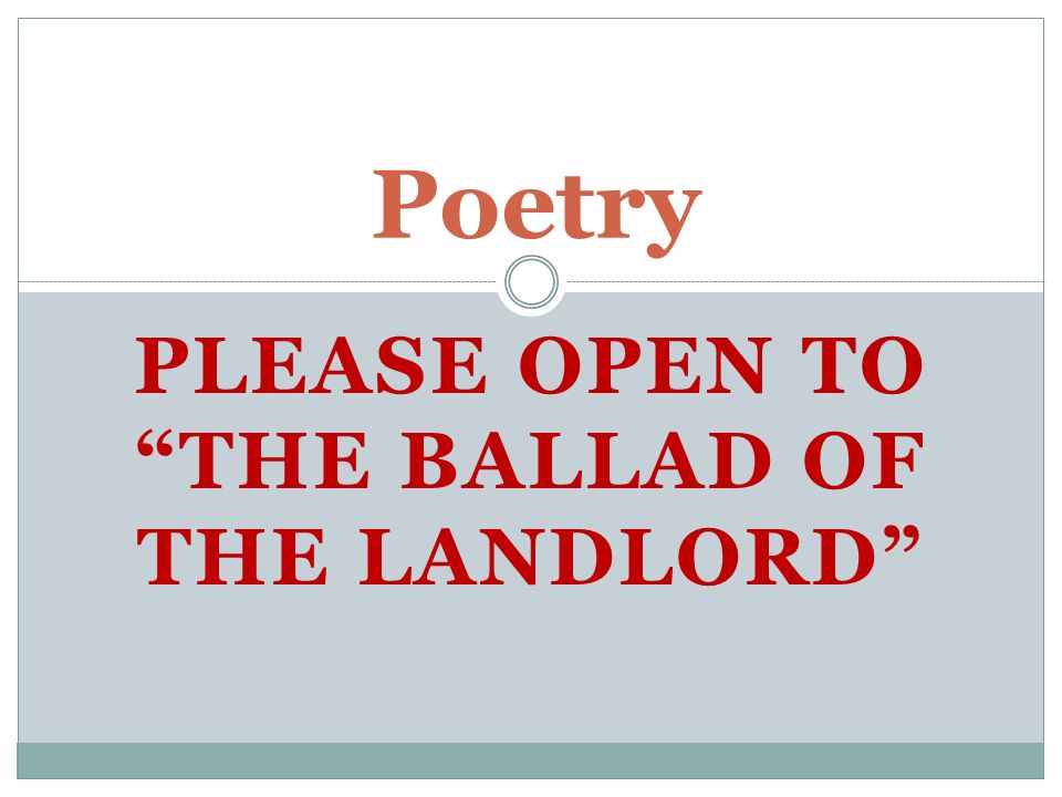 ballad of the landlord