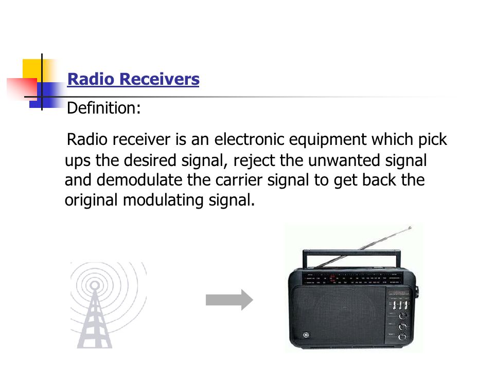 Radio Receivers Definition: - ppt download