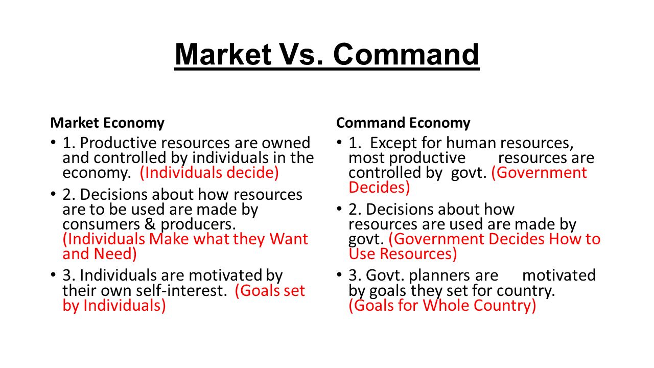 what is the difference between market economy and command economy