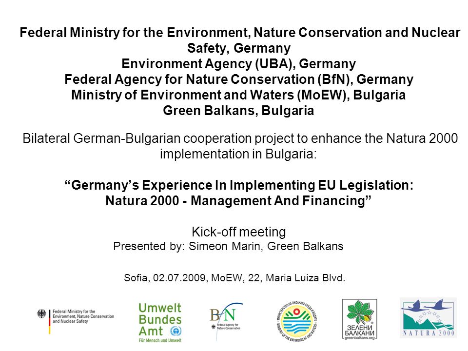 Federal Ministry for the Environment, Nature Conservation and Nuclear  Safety, Germany Environment Agency (UBA), Germany Federal Agency for Nature  Conservation. - ppt download