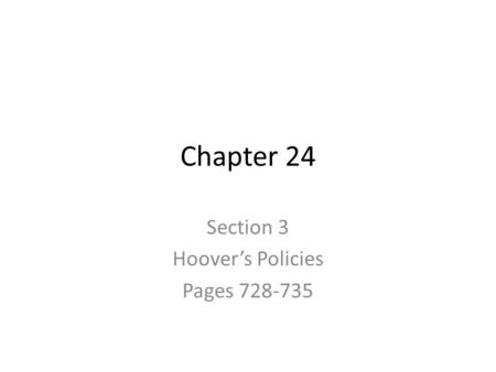 Section 3 Hoover’s Policies Pages