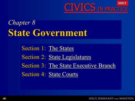 Chapter 8 State Government
