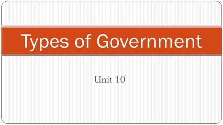 Types of Government Unit 10.