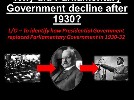 Why did Parliamentary Government decline after 1930?