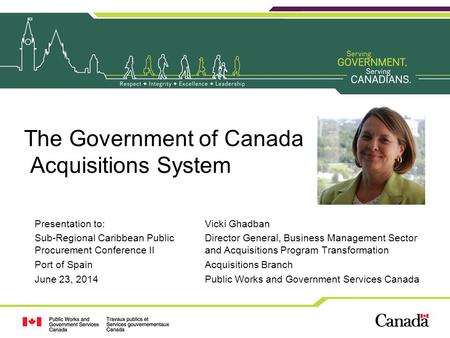 The Government of Canada Acquisitions System
