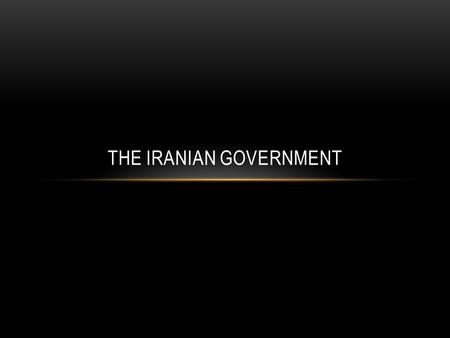 The Iranian Government