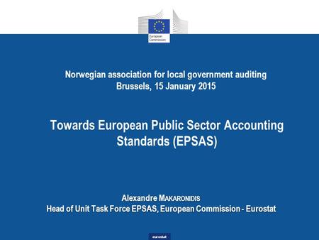 Towards European Public Sector Accounting Standards (EPSAS)