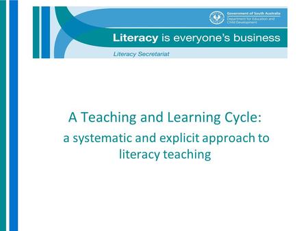 A Teaching and Learning Cycle: