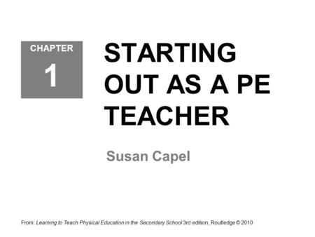 STARTING OUT AS A PE TEACHER