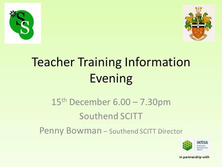 Teacher Training Information Evening