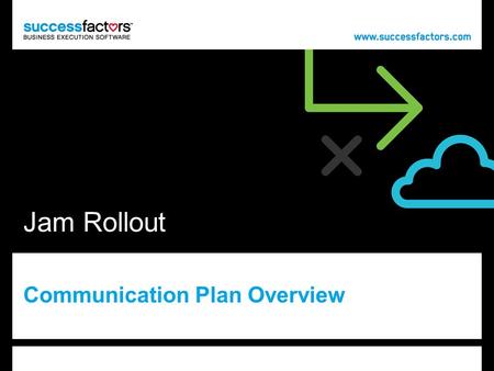Jam Rollout Communication Plan Overview. 1.Management Communication 2.Champions Communication 3.Rollout Communication.