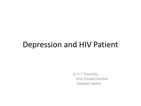 Depression and HIV Patient