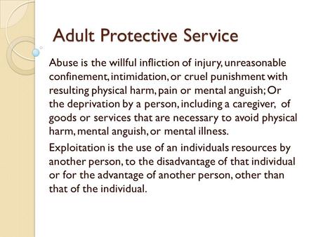Adult Protective Service