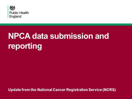 NPCA data submission and reporting