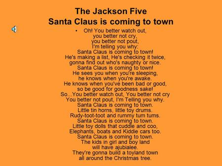 The Jackson Five Santa Claus is coming to town