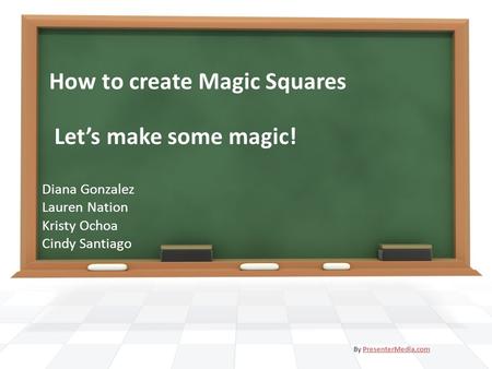 How to create Magic Squares